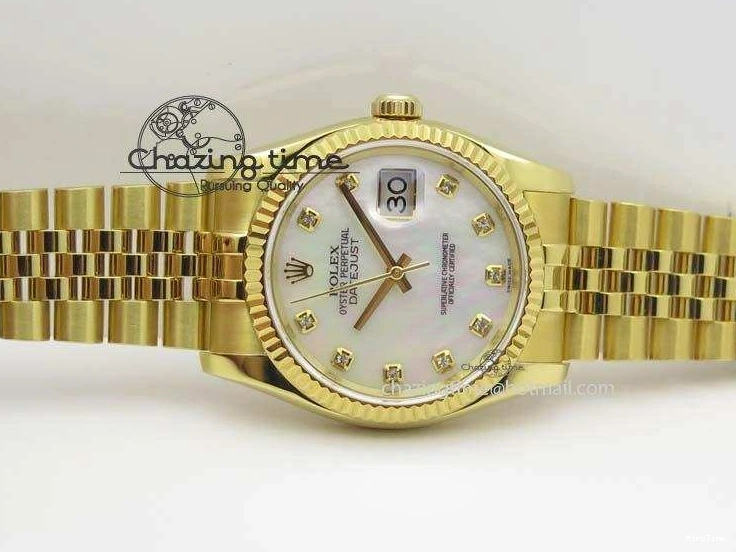 MiroTime 0106 DateJust 36mm Wrapped YG BP-Maker Best Edition White MOP Dial On Wrapped YG Bracelet ETA Bright 3835